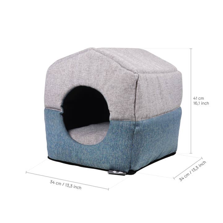 United Pets - Wholesale Pet Bed - Cat/Dog - Soft 2-in-1 collapsible doghouse with pillow6
