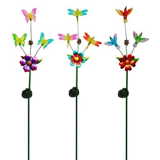 Alpine Corporation - Wholesale Garden/Lawn Stake - Alpine Corporation Solar Triple Garden Friends Garden Stake-1