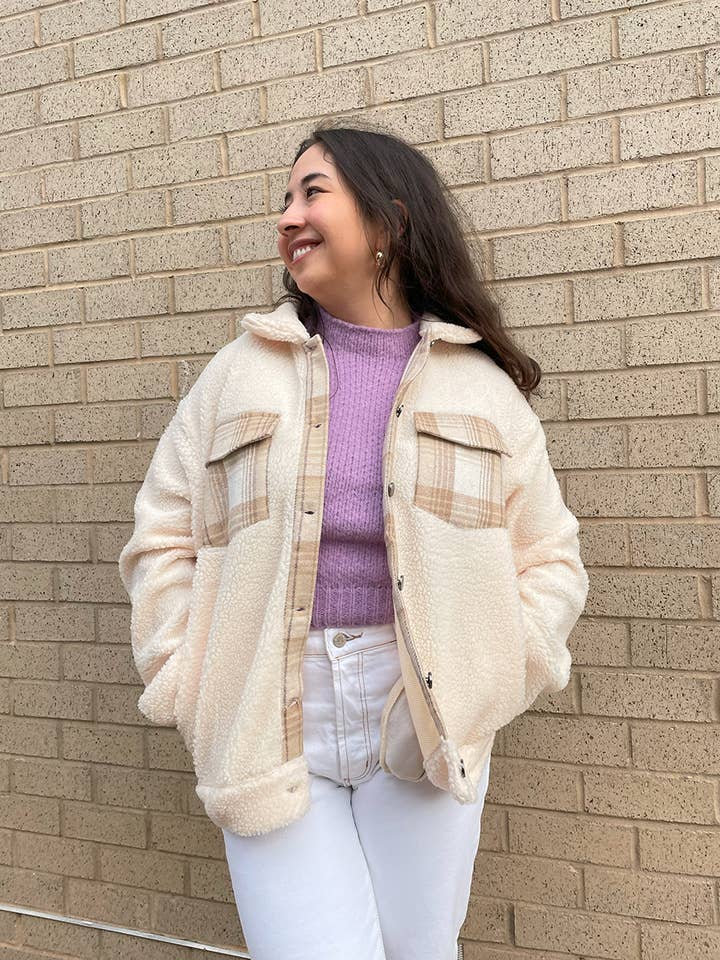 Jen & Co. - Wholesale Shirt Jacket/Shacket - Women's - SKT2386 Dora Plaid Accent Shacket3