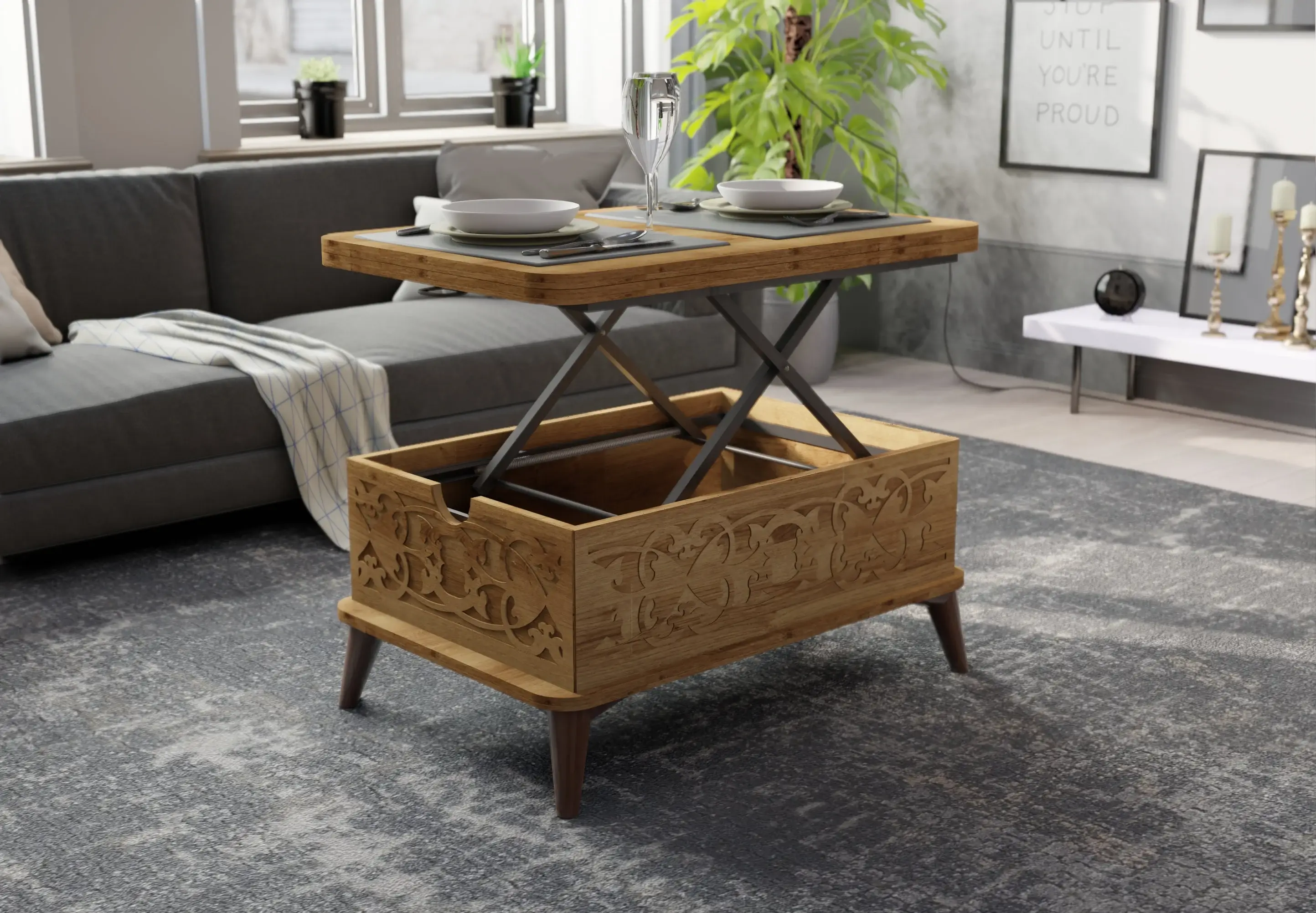 BERA DESIGN LTD - Wholesale Coffee Table - Magic Natural Extendable Coffee / Dining Table Lift Top6