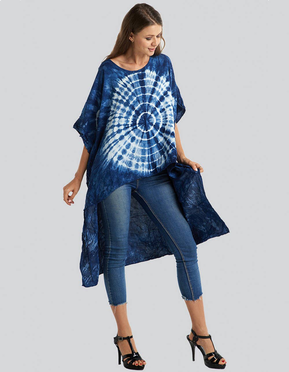 Kathmandu Imports - Vendita all'ingrosso Top in maglia - Donna - Top a spirale tie-dye (TH-1346)1