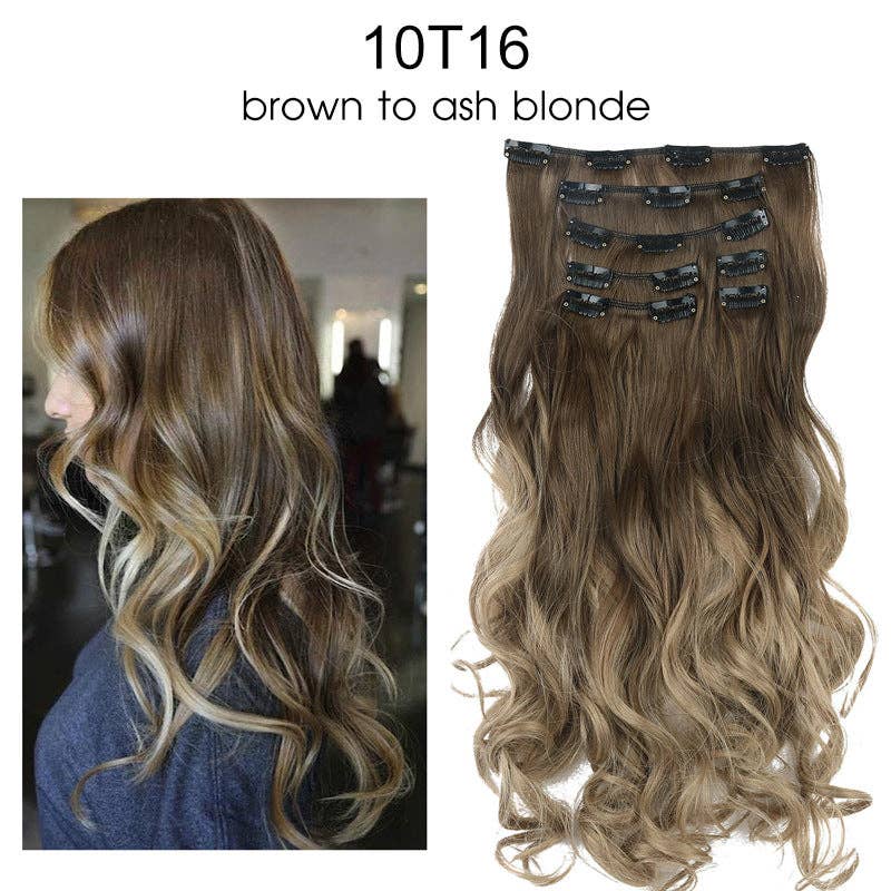 BrookPark Beauty – Großhandel Extensions – 7-teiliges Clip-In-Set für lange, lockige, hochtemperaturbeständige Seidenperücken1