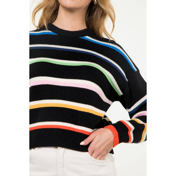 THML - Wholesale Knit Sweater - Women's - Striped Knit Sweater