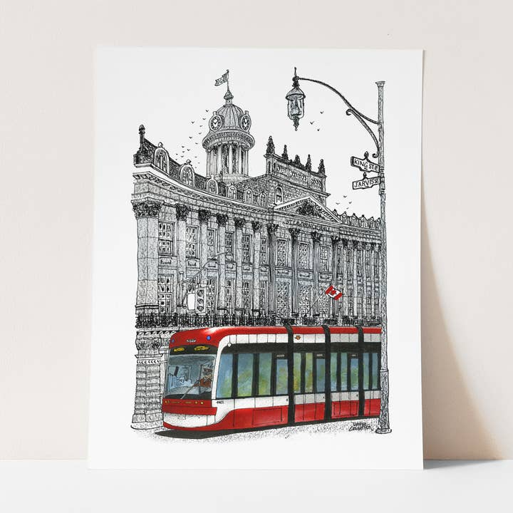 St. Lawrence Hall TTC Schwarzweißplakat für den Großhandel von Totally Toronto Art/Sassy City Studio