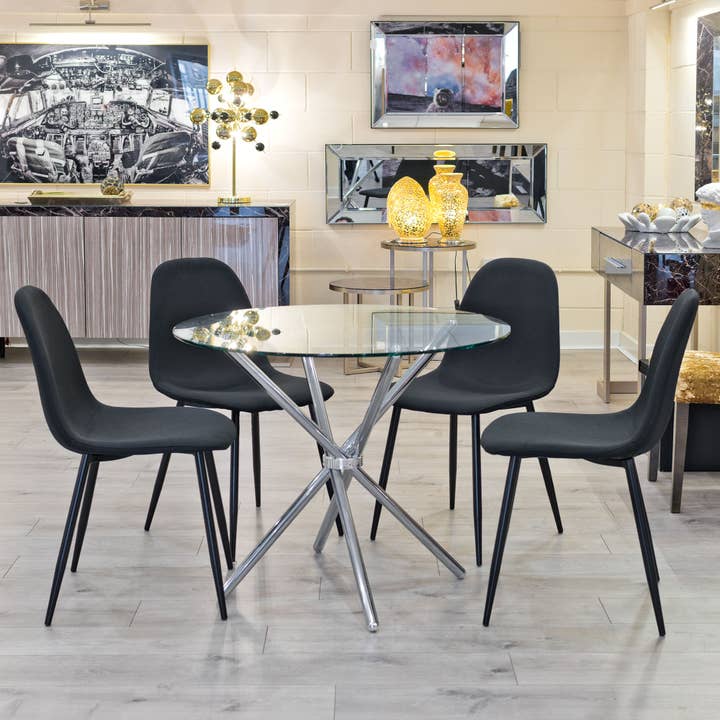 90cm Criss–Cross Glass Dining Table for wholesale by Febland