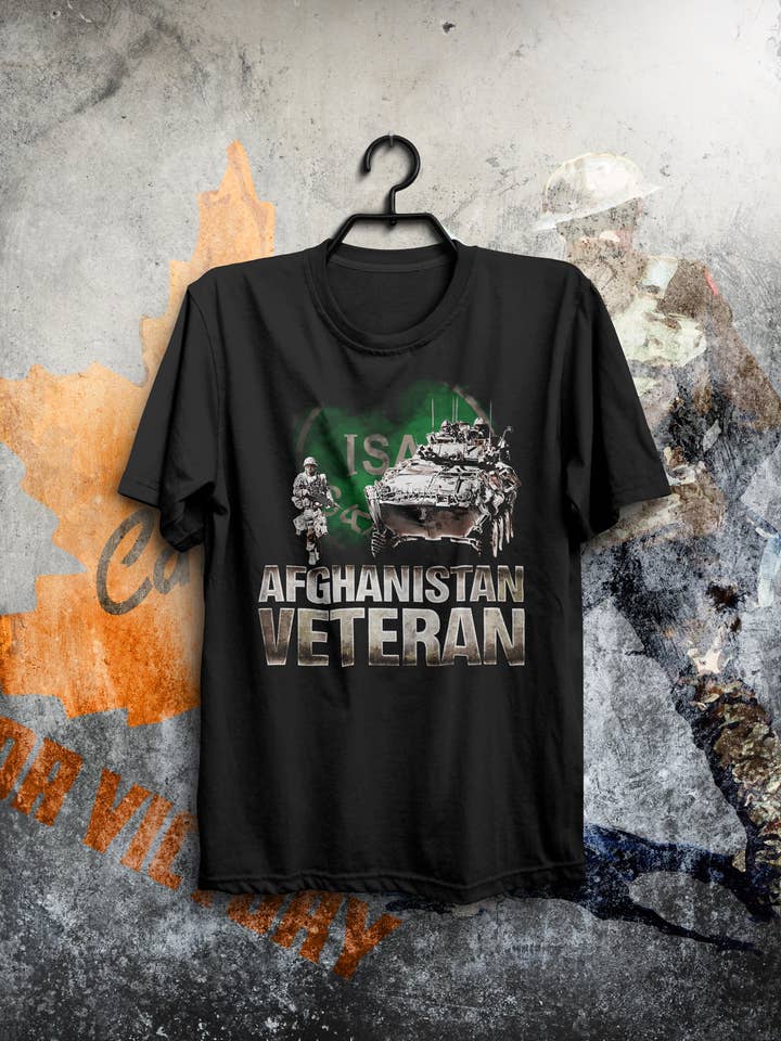 Canada for Victory – Großhandel T-Shirt mit Siebdruck – Unisex – T-Shirt für Afghanistan-Veteranen (ISAF-Wappen)2