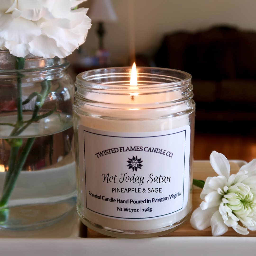 Not Today Satan (Pineapple & Sage) for wholesale by Twisted Flames Candle Co. LLC.