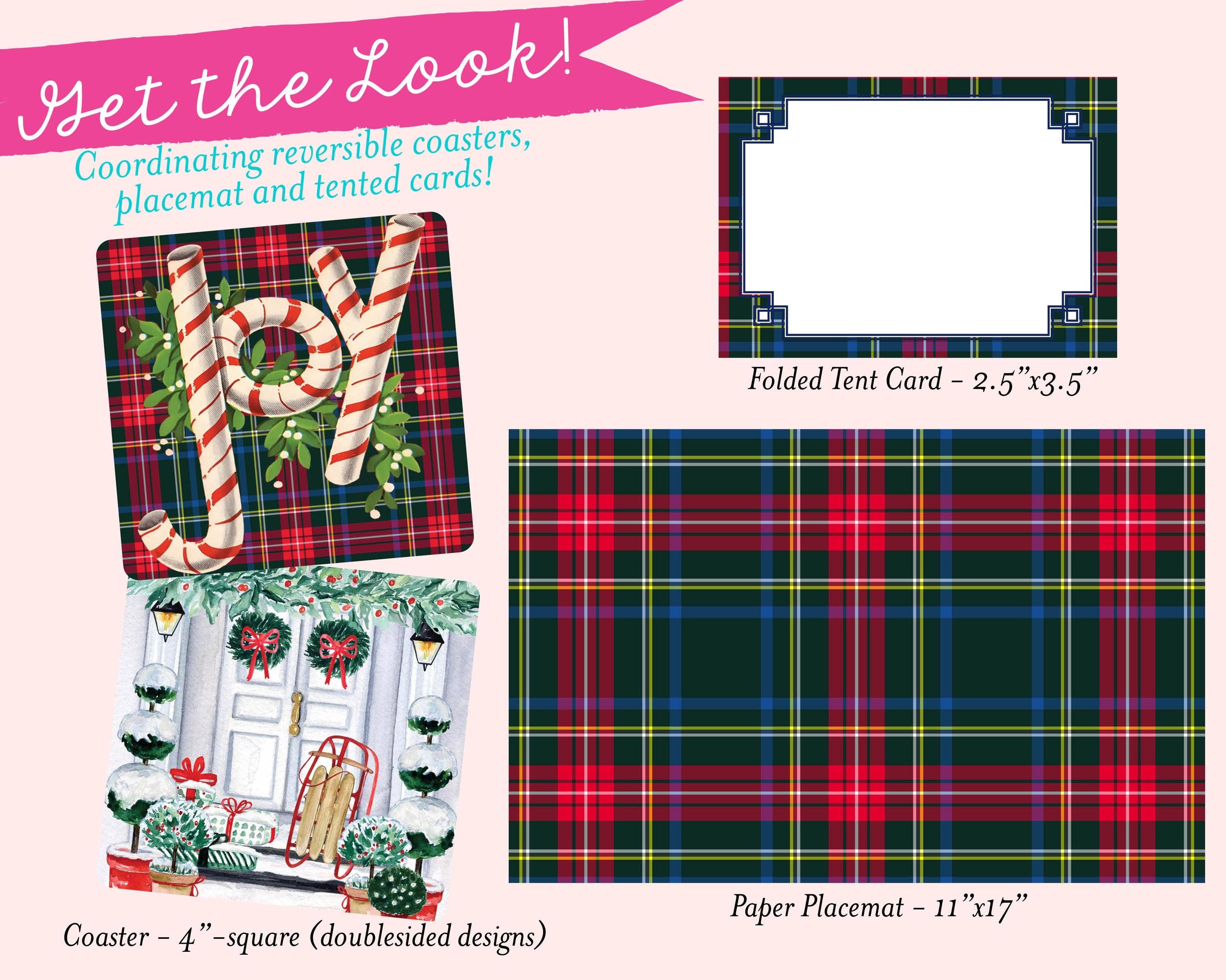 billet-doux - Wholesale Disposable Placemat - Black Stewart Tartan Christmas Paper Placemats1