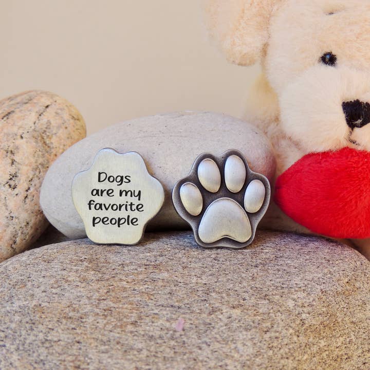 Abbey & CA Gift - Wholesale Keepsake Coin/Token - Paw Print Pocket Tokens