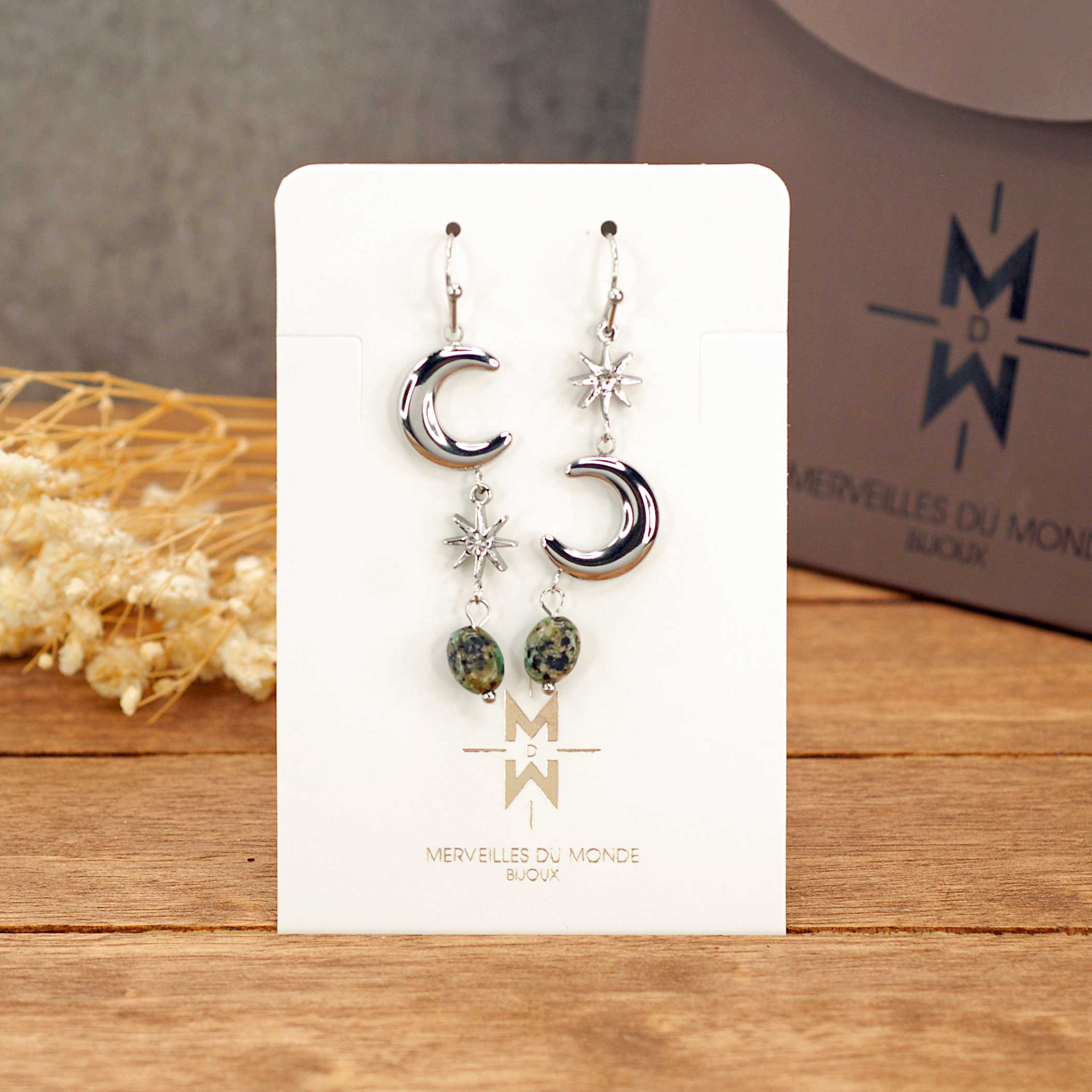 Merveilles du Monde - Wholesale Jewelry Set - Set of 12 mismatched stainless steel and stone earrings3