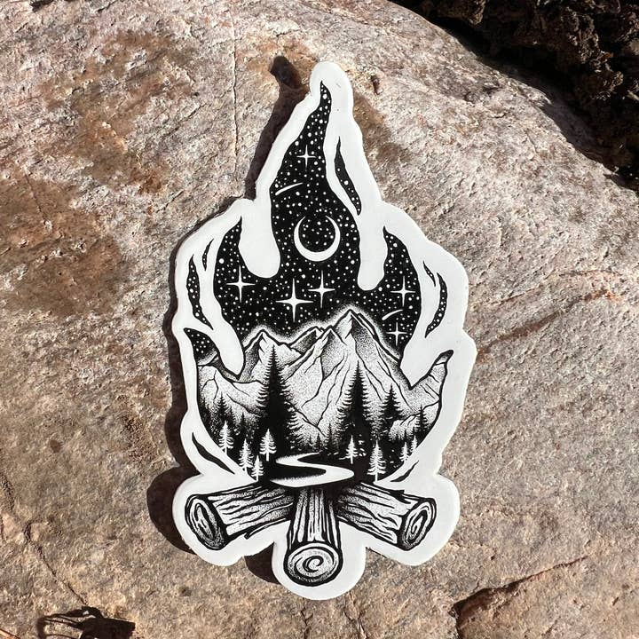 Sticker Art – Engroshandel Klistermærke – Lejrbålklistermærke - tåler opvaskemaskine2