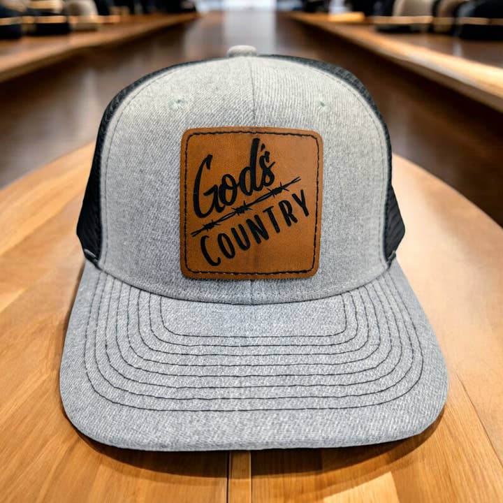 God's Country Trucker-Mütze aus Leder mit Snapback-Patch für den Großhandel von 2A Solutions