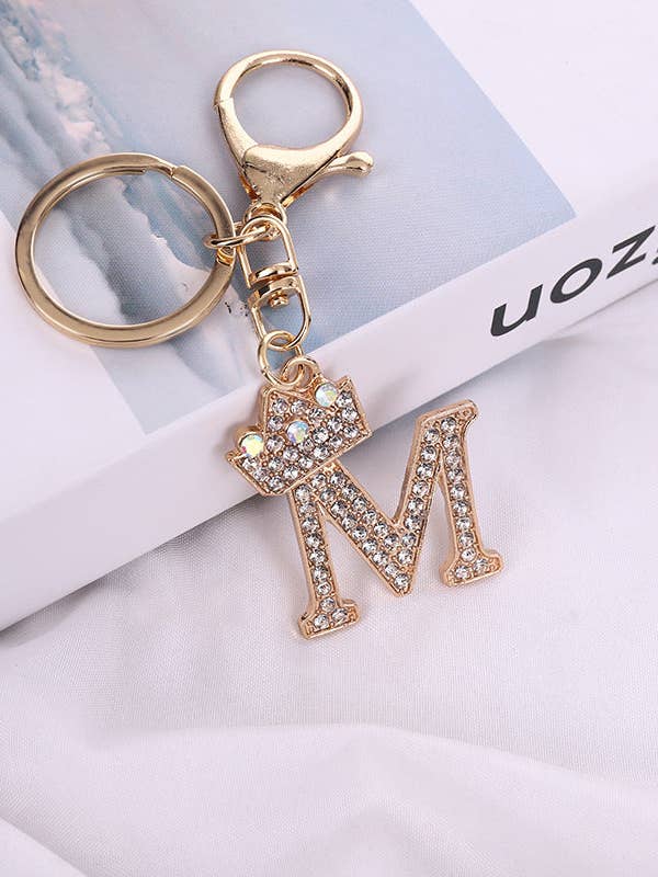 Portachiavi Lettera Cristallo Metallo Design Ciondolo Borsa per la vendita all'ingrosso da parte di VividLux