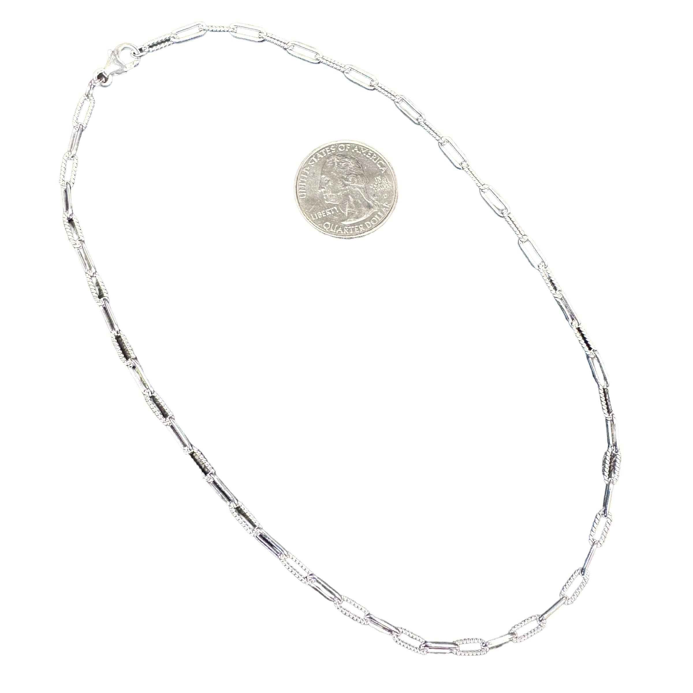 Select Lines - Wholesale Link & Chain Necklace - Handmade Paper Clip Plain & Twist 3.5mm Sterling Silver Chain1