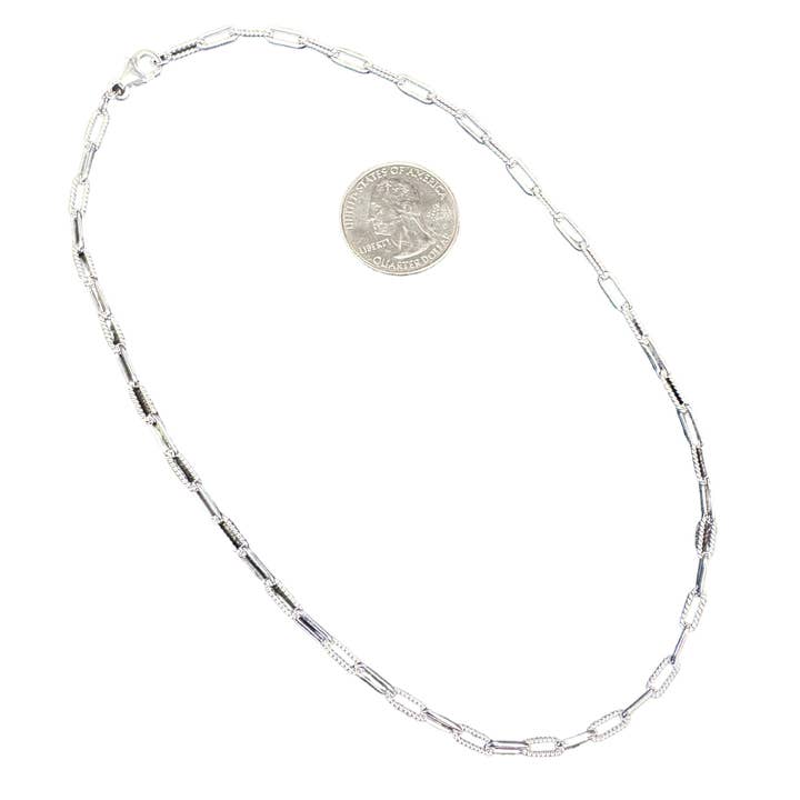 Select Lines - Wholesale Link & Chain Necklace - Handmade Paper Clip Plain & Twist 3.5mm Sterling Silver Chain1