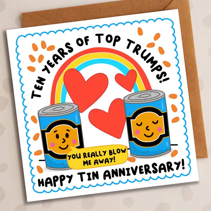 Anniversary Card – Baked Beans | Tin Wedding Card for wholesale by Studio Arca