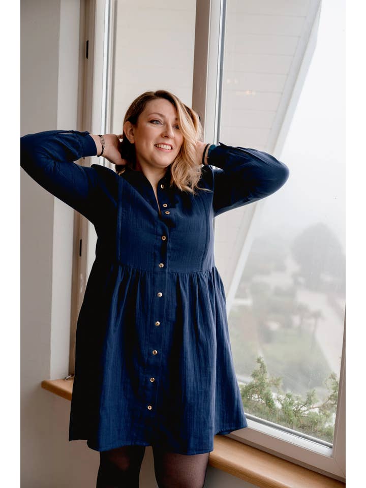 Limky - Wholesale Nursing Dress - Maternity - Maternity and Nursing Dress - Navy Blue4