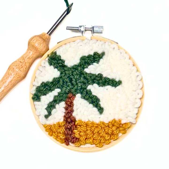 Palm Tree Punch Embroidery DIY Kit for wholesale by Plum Diddle