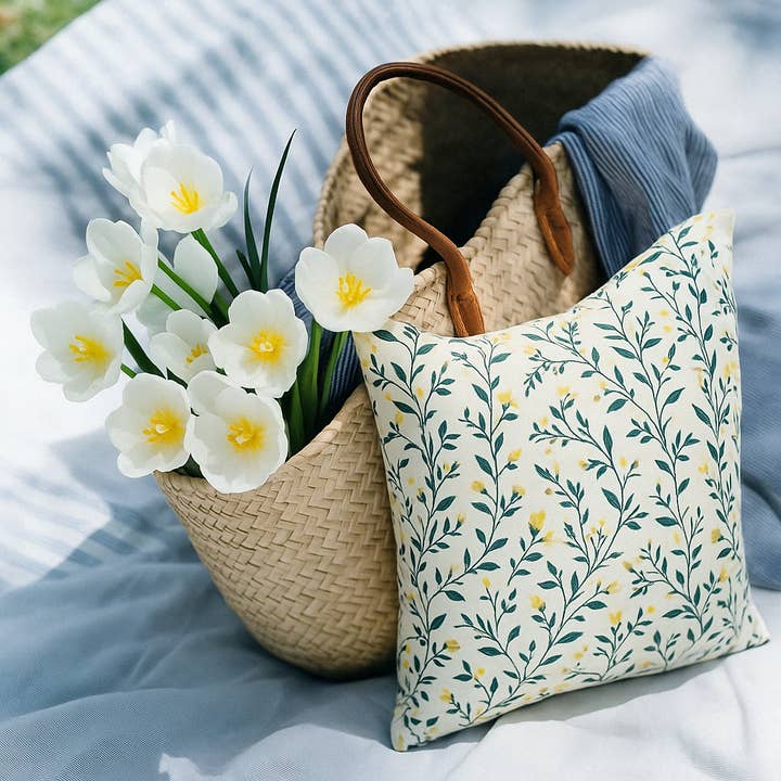 Mama and Tochter - Wholesale Chair Cushion - Waterproof Outdoor Cushion Cover - Yellow Floral