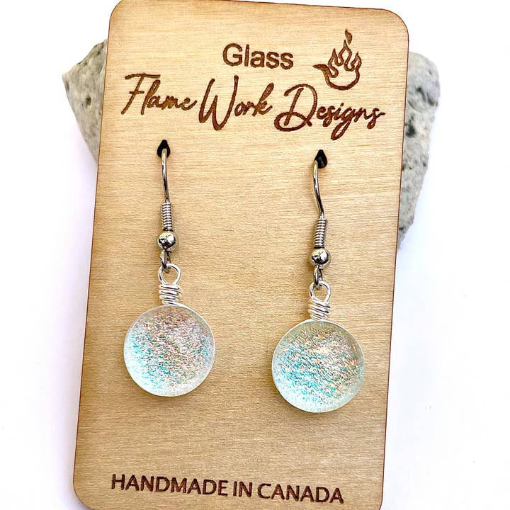 Flame Work Designs - Glass Jewelry - Wholesale Dangle Earrings - 4 Unique Dichroic EarringsÂ