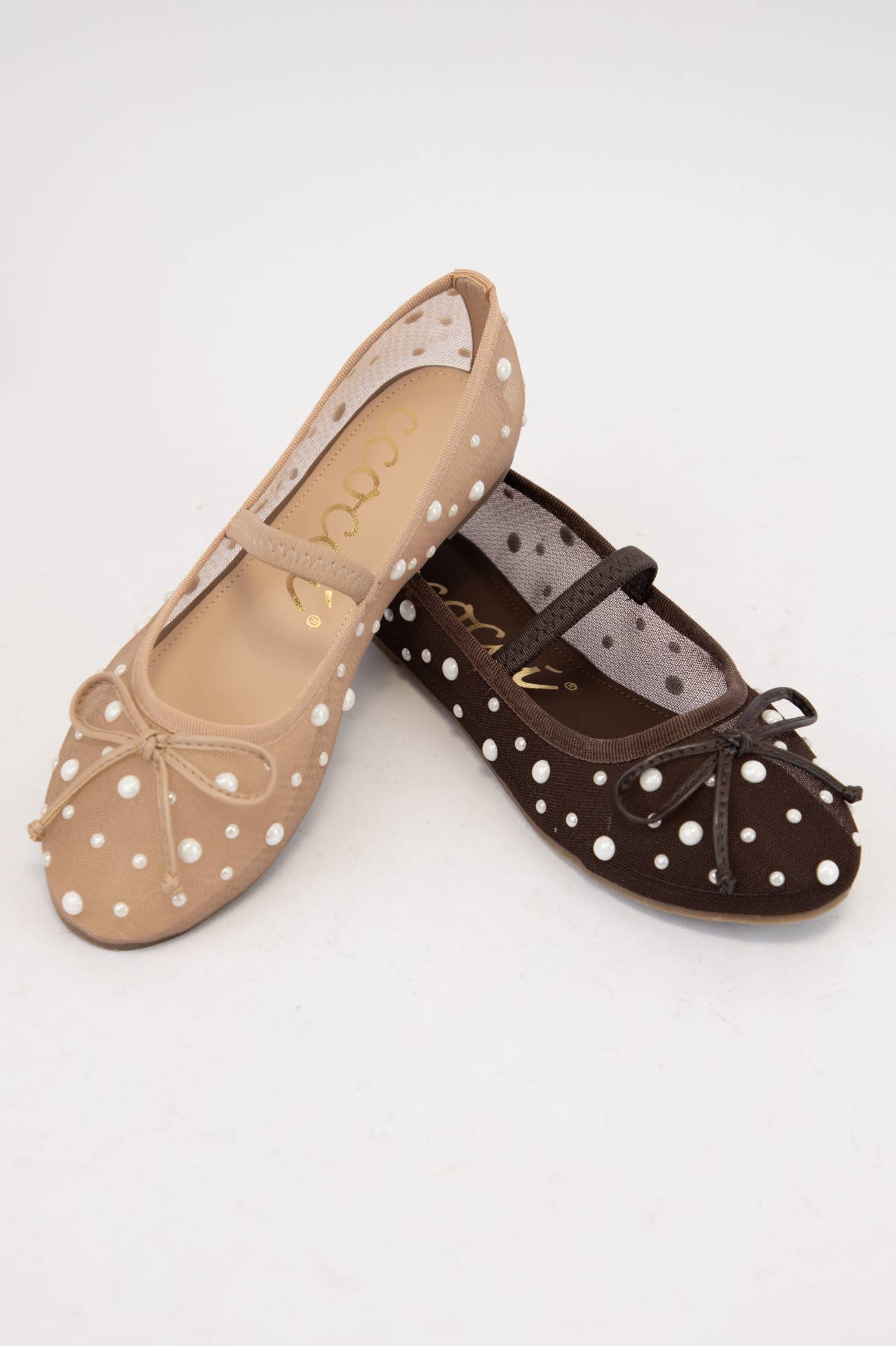 CCOCCI - Wholesale Flats - Women's - CCOCCI MINI PACK CARLY SHEER MESH WITH PEARL EMBELLISHMENT6