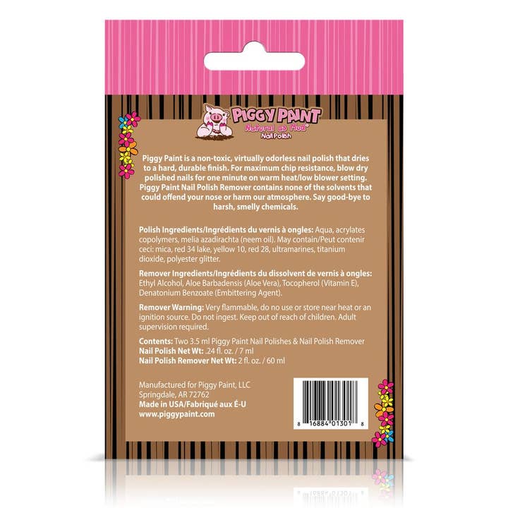 Piggy Paint - Wholesale Nail Polish - Kids - 2 Polish And Remover Box Set Non-Toxic Kids Nail Polish1