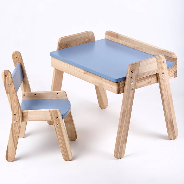 ODEAS - Wholesale Stoel - Kinderen - Kinderschrijfset met bureau en stoel van essenhout12