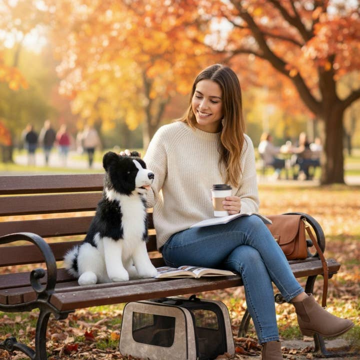 Bocchetta Plush Toys – Großhandel Plüschtier – Hund – Tommy - Border Collie - 35 cm sitzend3