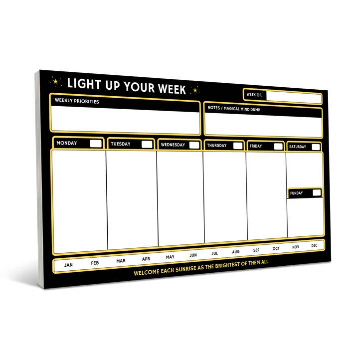 Light Up Your Week | Weekly Planner Notepad for wholesale by Rage Create