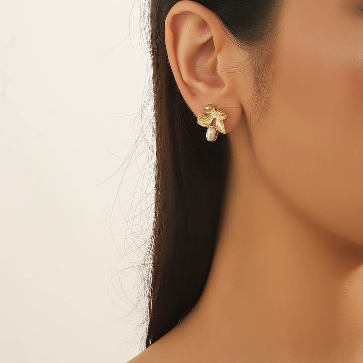 24BOA118 Stainless Steel Stud Earrings for wholesale by Blossom bijoux