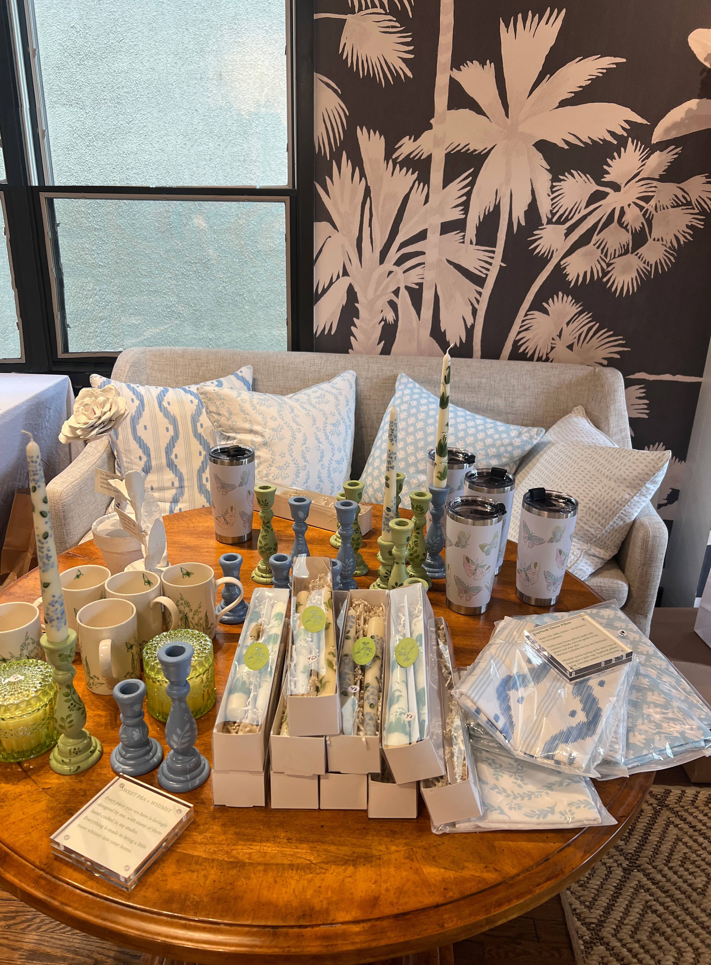 Sweet Pea And Whimsy - Wholesale Throw/Decorative Pillow - Napnook Throw Pillow Cover -  Blue Ikat4