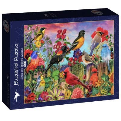 Bluebird Puzzle - Wholesale Puzzle - Adult - 500 Piece Puzzle - Birds And Blooms Garden0