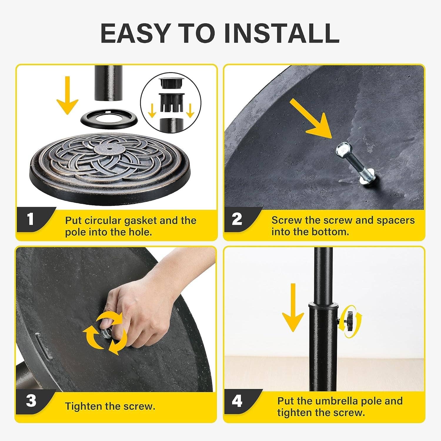 Heavy Duty 24 Pound Bronze Umbrella Base Patio Garden Stand For Outdoor Market Umbrellas for wholesale on Faire2