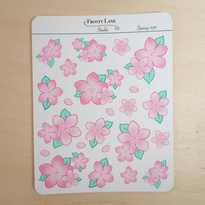 Spring030. Bladeren Stickerblad voor wholesale door Frosty Lane Studio LLC