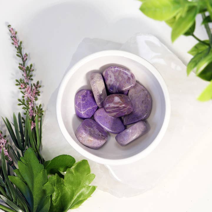 Natures Artifacts Inc - Wholesale Spiritual Stone/Crystal - 1/4 lb Purple Jade Tumbled Stones - Lavender Jade5