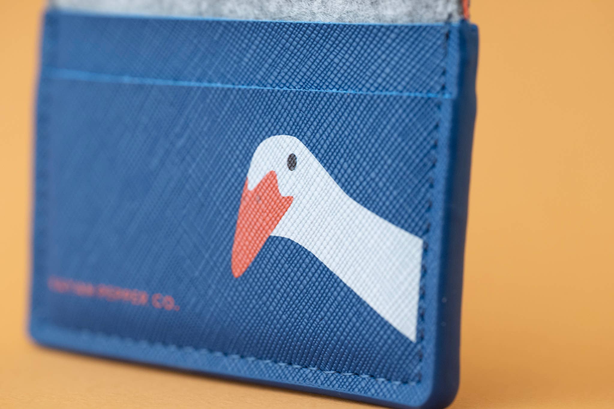 Kayan Pepper Co. - Wholesale Card Holder - Women's - Ornery Goose - Saffiano Leather and Felt Card Holder2