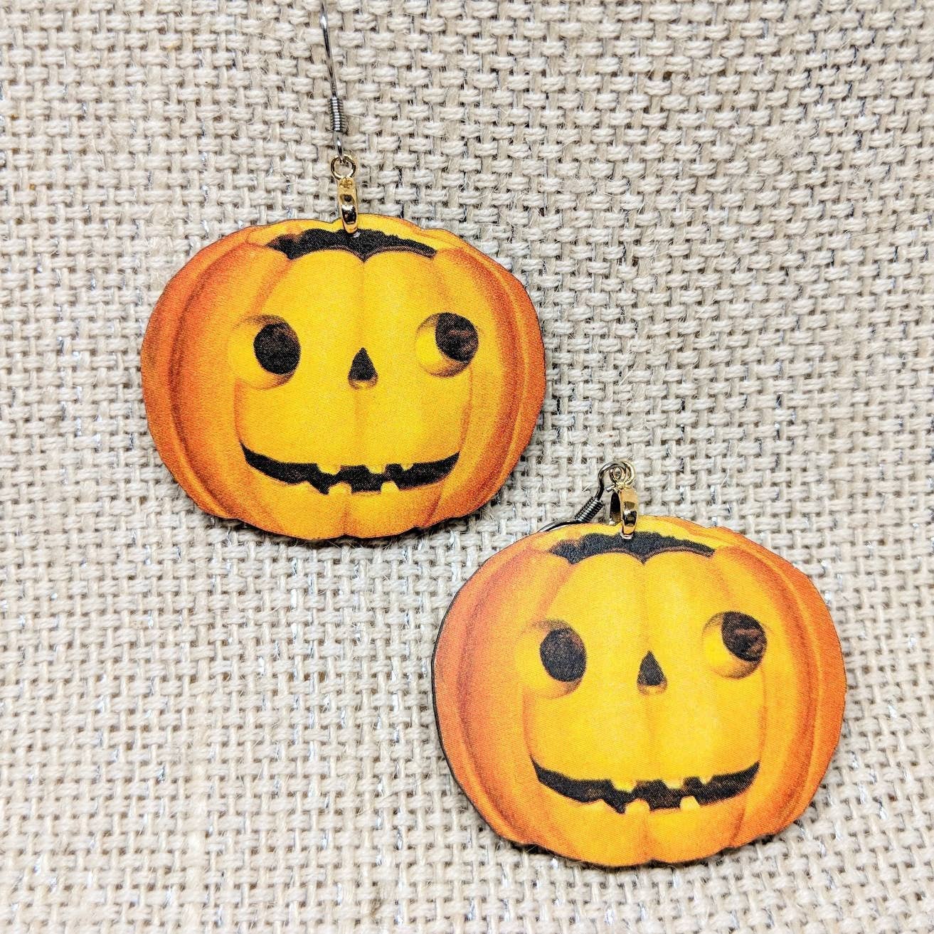 Pumpkin Seat Vintage Halloween Earrings