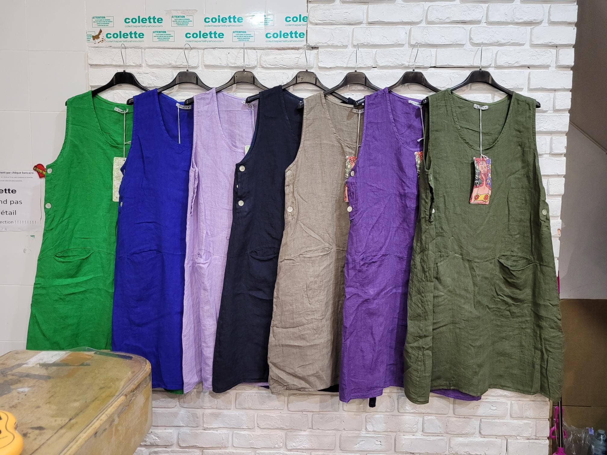 la maison des fibres naturelles – Großhandel Kleid – Damen – Ärmelloses Kleid aus 100 % Leinen, Modell 62551915