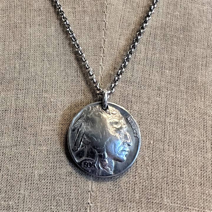 Indian Head Nickel Necklace for wholesale by Lorraine Frances Jewelry