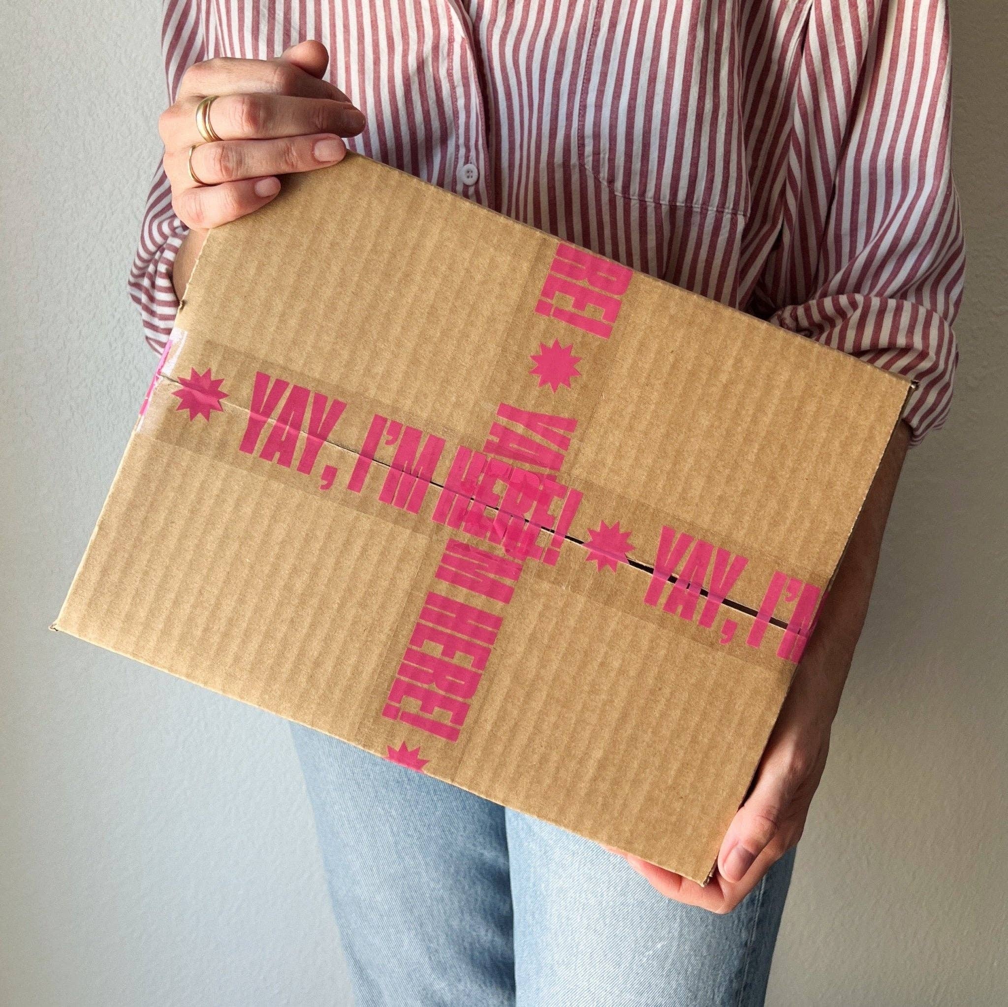 Shippy Tape - Venta al por mayor Papel celofán - ¡Sí, estoy aquí! Cinta de envío: transparente/rosa4