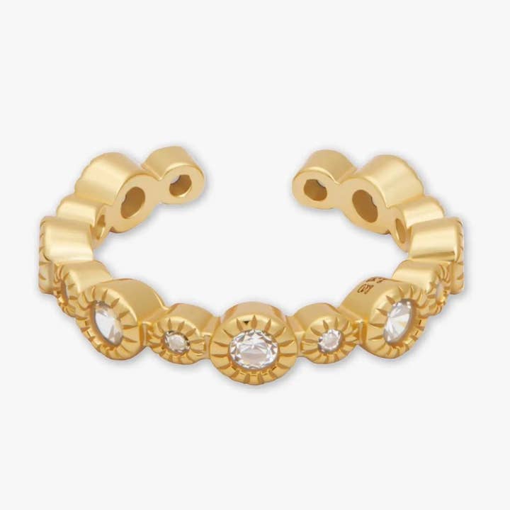 Krystal Bezel Øre Cuff i Guld for engroshandel hos LEA Jewels