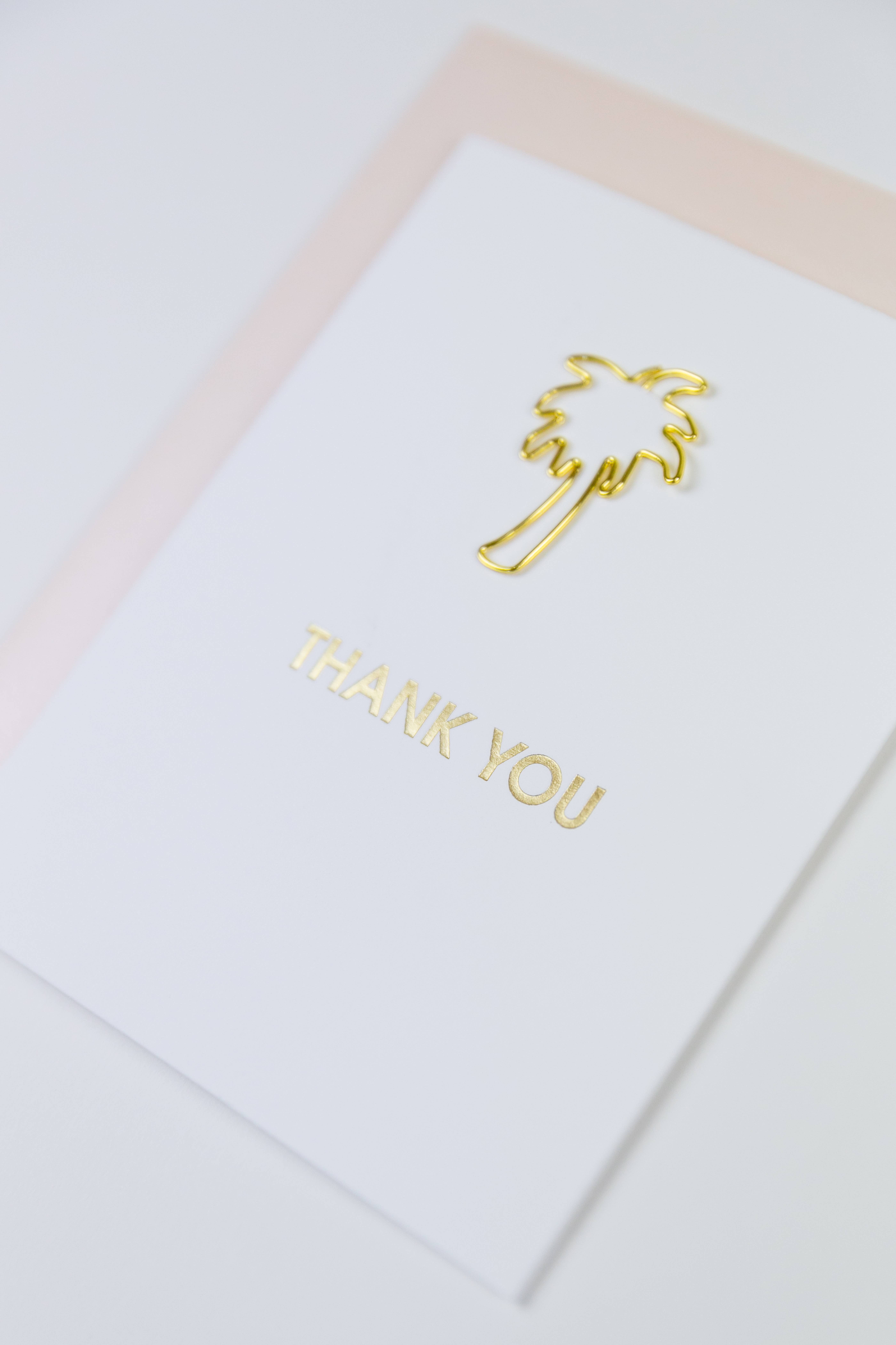 Chez Gagné – postal de agradecimento por atacado – Obrigado - Obrigado + Obrigado - Cartão de Clipe de Papel Palma4