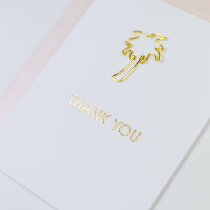 Chez Gagné – postal de agradecimento por atacado – Obrigado - Obrigado + Obrigado - Cartão de Clipe de Papel Palma4