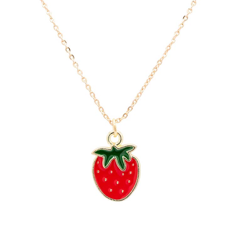 Strawberry Emalj Charm Barnhalsband Fruktgåva för wholesale av Rebecca Accessories LLC