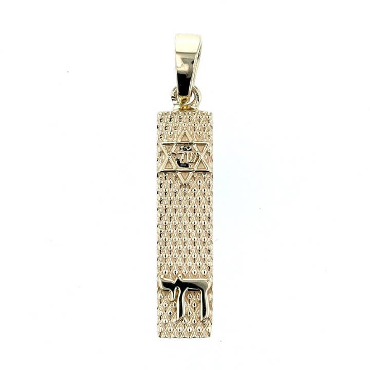 14kt Yellow Gold Mezuzah Pendant for wholesale by NYMAN JEWELERS