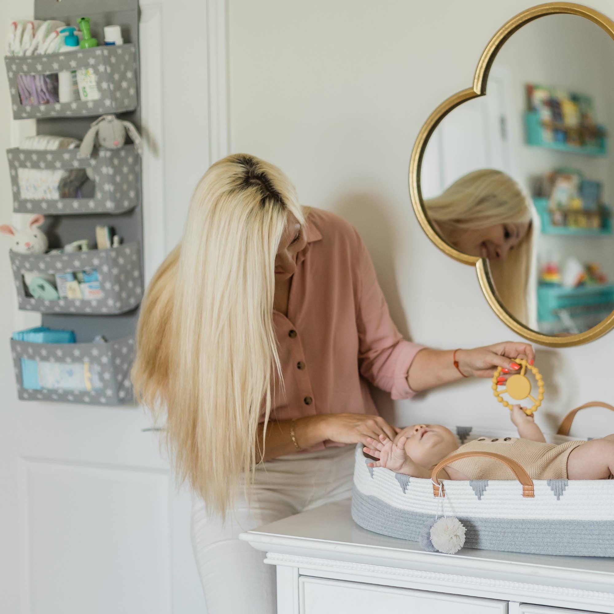 Vesta Baby - Wholesale Diaper Caddy - Baby - Baby Nursery Organizer Over the Door Hanging Storage - Grey7