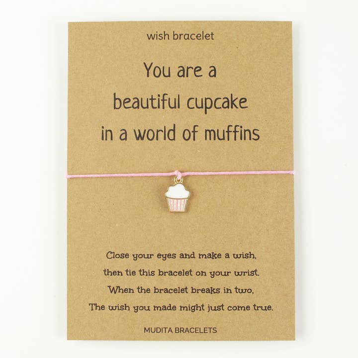 Mudita Bracelets - Vente Bracelets à breloques/pendentifs - Bracelet vœu cupcake élégant1