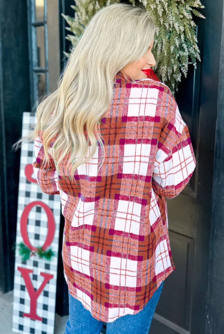 Suhkasana – Großhandel Hemdjacke/Shacket – Damen – Weihnachtliches kariertes Flanellhemd für Damen5