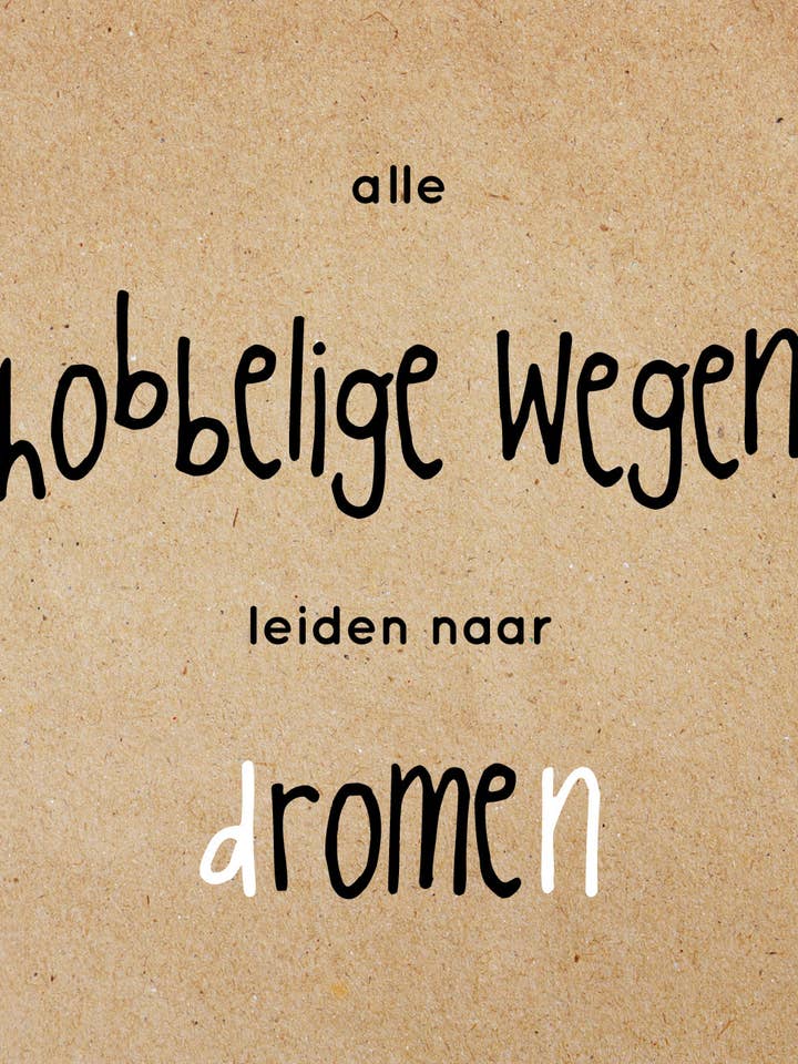 Postcard A34: All bumpy roads lead to Dreams for wholesale by Zinvol.nu