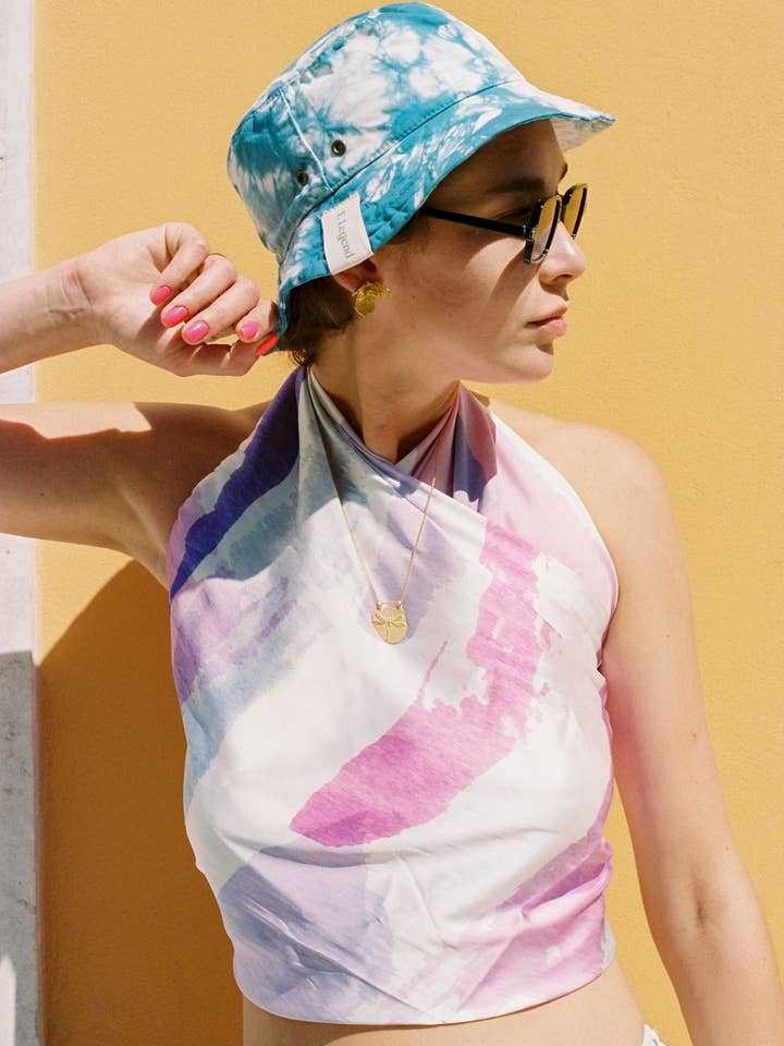 Blue Tie Dye Hat for wholesale by Ethical Legend